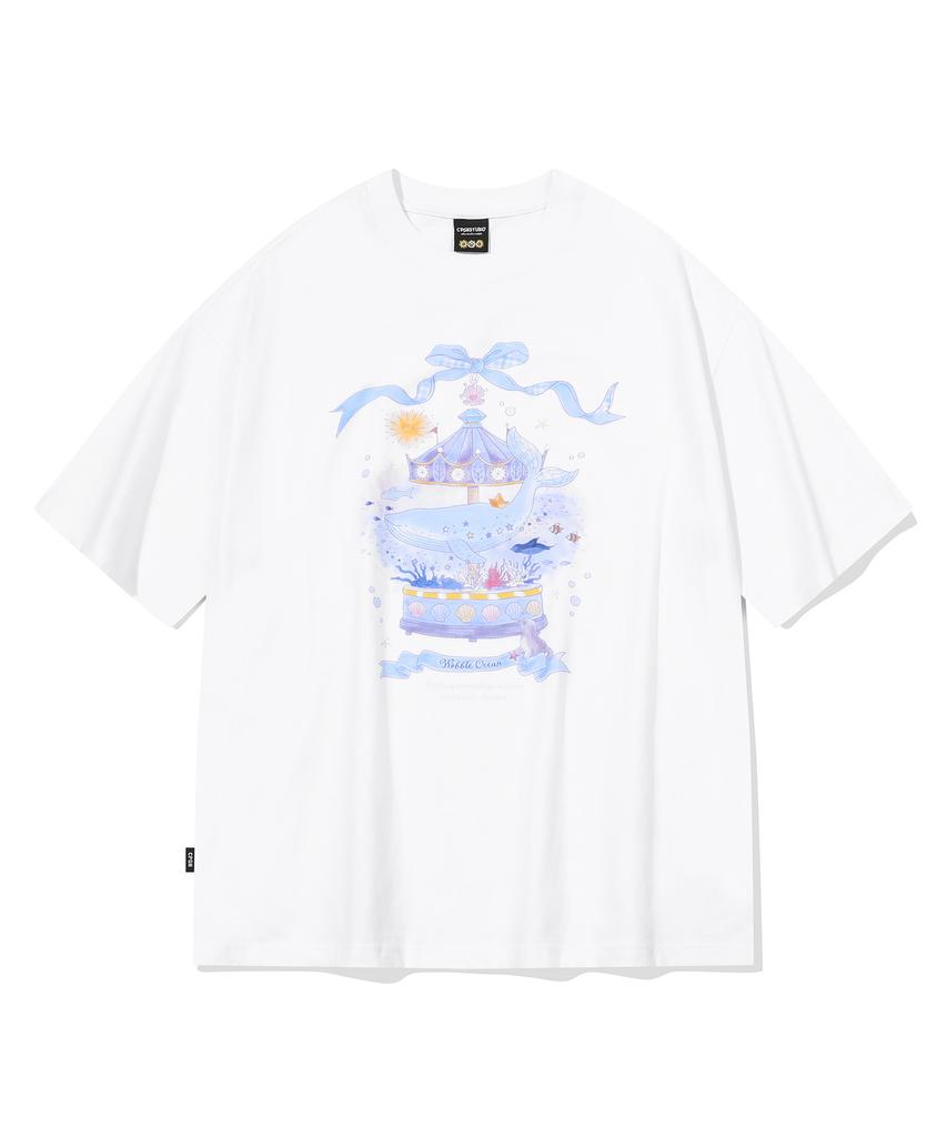 CPGN STUDIO Dtp Ribbon Whale Short Sleeve Tee White
