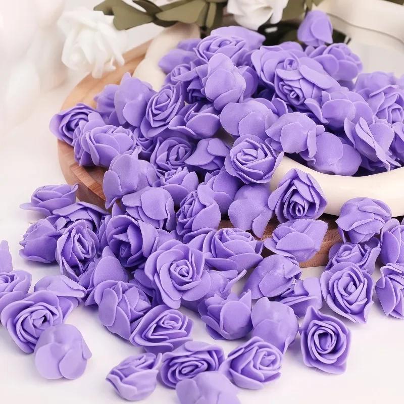 1000/100pcs Mini Foam Rose Head Artificial Rose Flower DIY Wedding Bouquets Party Gifts Valentines Day Party Decoration Supplies