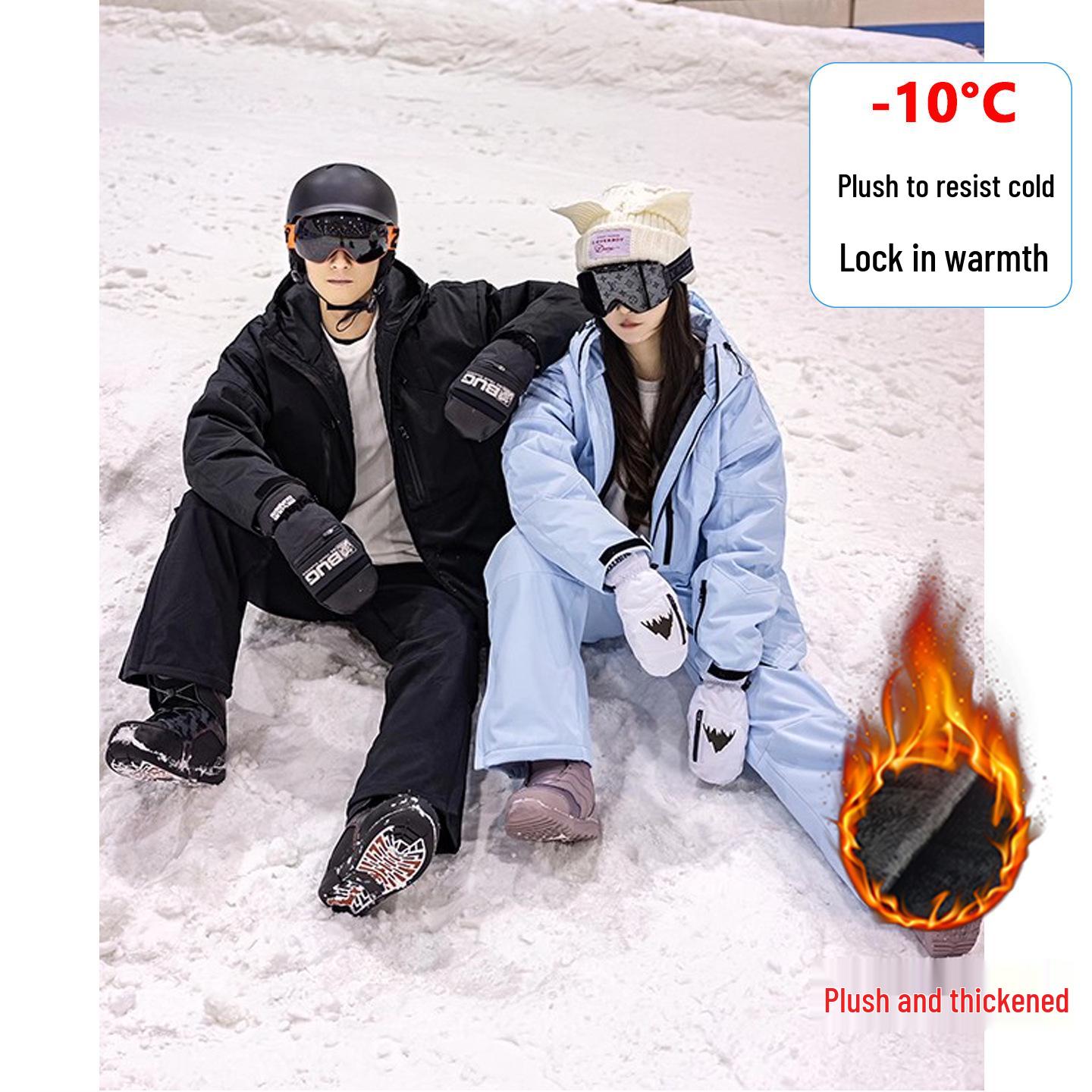 

Women s Sky Blue Winter Ski Pants - Plus Velvet, Windproof, Waterproof, Cold-Resistant Outdoor Snow Gear Large чорний