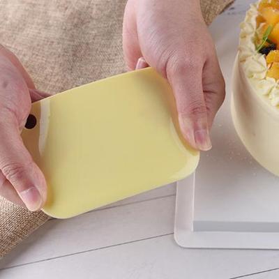 3Pcs Cream Scraper Suit Diy Kitchen Straight Arc Tooth Shape Cream Bread Cutter Plastic Cake Pasty Scraper Baking Fondant Tools