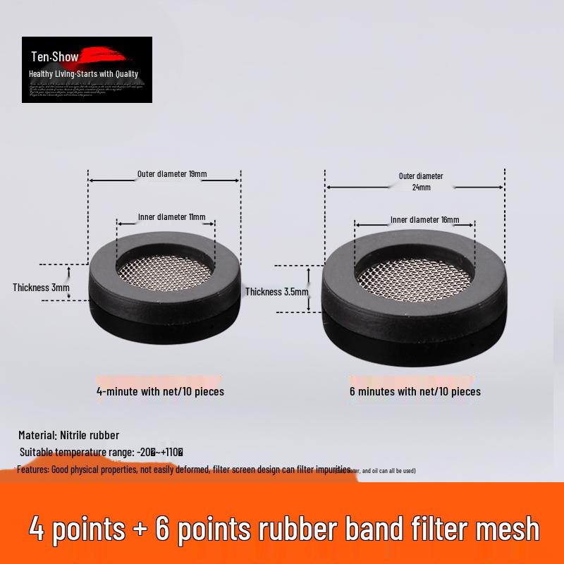 4-Point Silicone Water Heater Gasket - 1 Inch/6-Point Rubber Washer for Pipes and Meters
