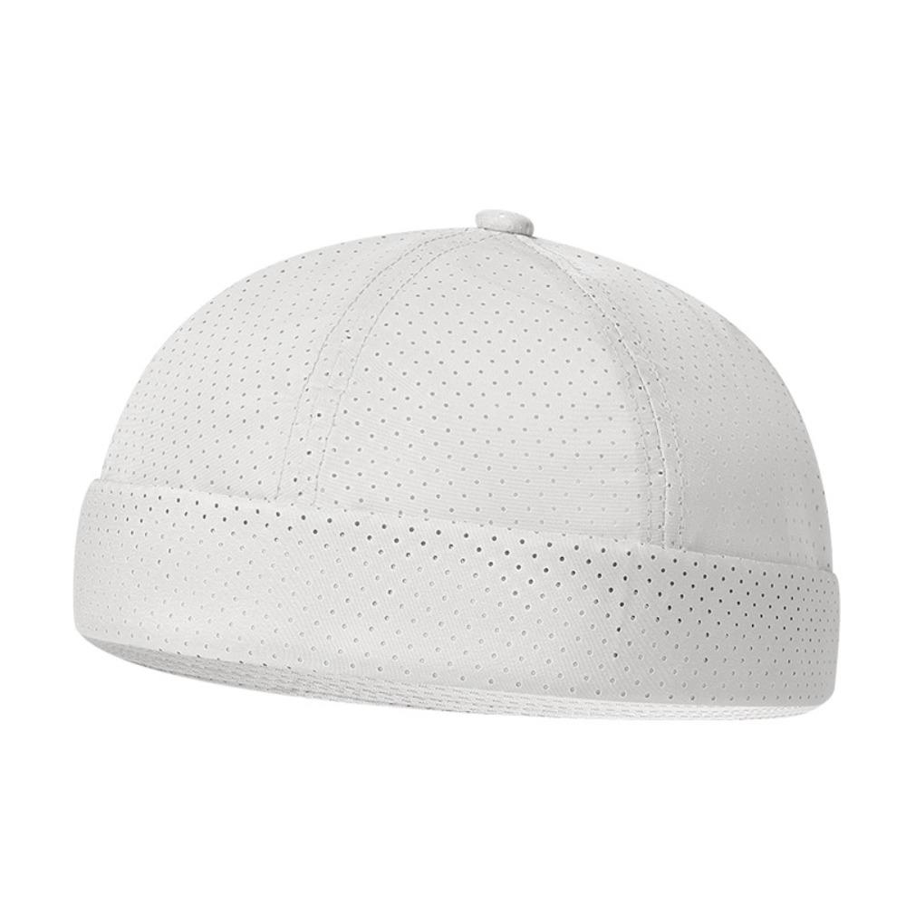 Retro Brimless Docker Cap Quick Drying Melon Skin Caps Casual Skullcap  Unisex