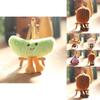 Adorable Cute Sandwich Plush Toy Keychain Hamburger Eggplant Doll Accessory