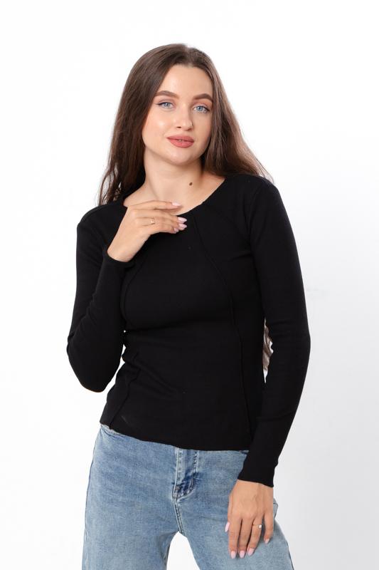 Damen Geripptes Langarmshirt – Stretch-Passform & Stilvolles Ausschnittdetail, Jede Jahreszeit, 8387-019 HC