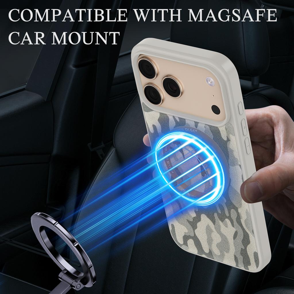 Luxury Camouflage PU Leather For Magnetic Phone Case for iPhone 117 16 Plus 15 Pro Max Air 14 13 12 11 Pro Max Protection Case