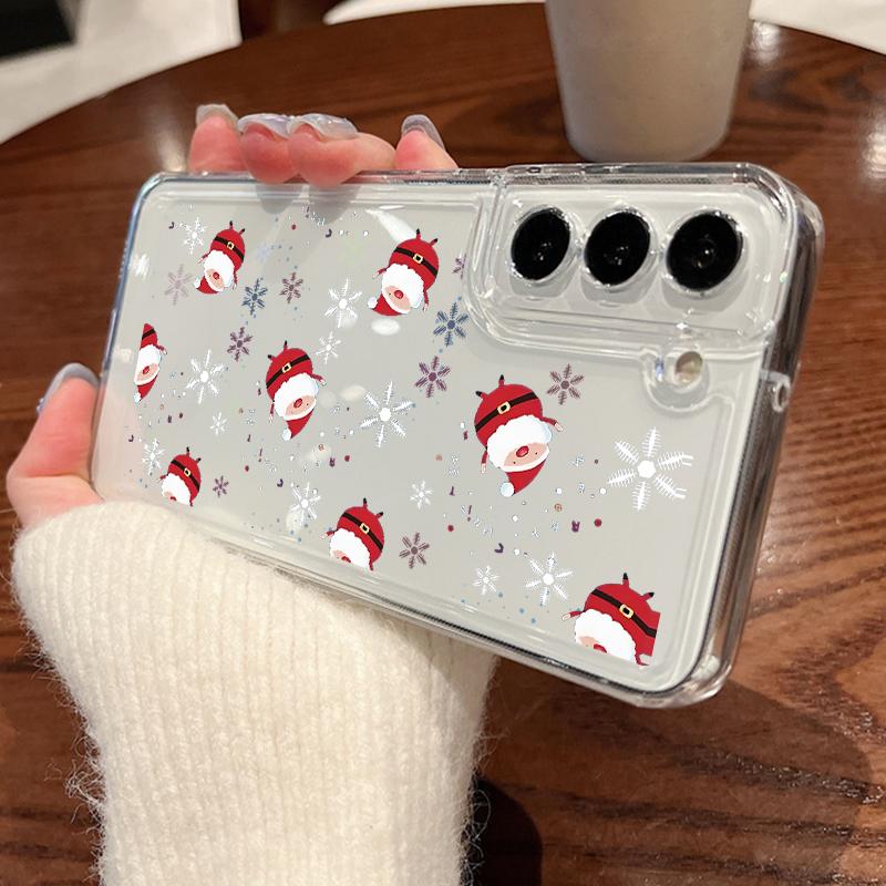 Santa Claus Printing Case For Samsung Galaxy S25 S24 S22 Ultra S23 S24 FE A17 A56 A16 A36 A26 A55 A15 A25 A54 5G Clear Soft TPU Phone Cover