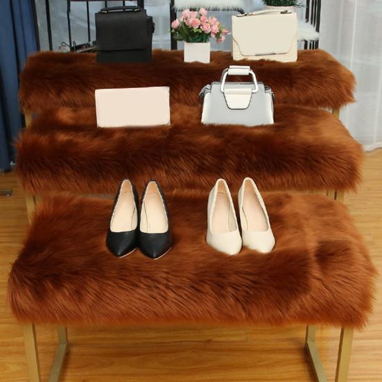 Yousheng Exquisite Workmanship Doormat Wide Application Polyester Faux Fur Sheepskin Simple Area Rug for Home