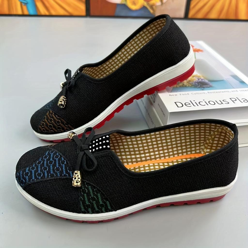 [Casual Spring Autumn Shoes] Soft Sole Flat Ethnic Style Hanfu Comfortable Casual Shoes for Middle-aged Women