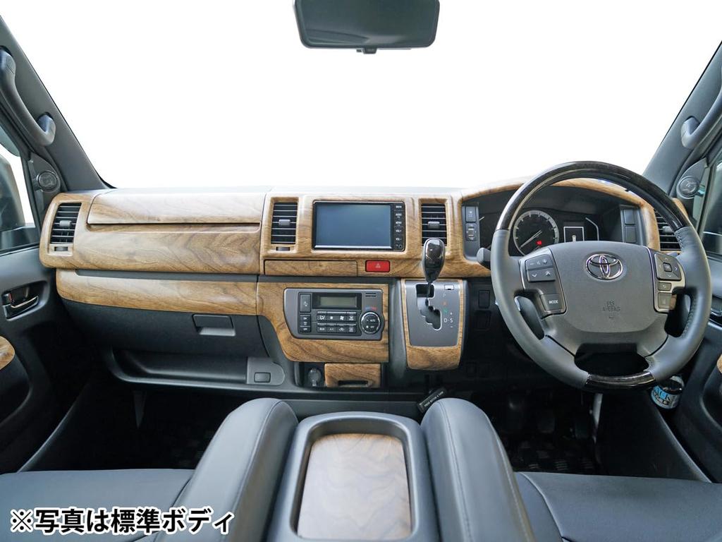 Natural Wood Interior Rear Air Conditioning Panel for Toyota Hiace 200 Series and 8th Generation Widebody Super TRISTAR'S [21-piece Panel, (4th, 5th,