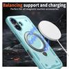 For iPhone 17 Case Compatible with MagSafe Military Protection PC+TPU Kickstand Phone Cover