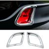 Chrome Highlander Rear Bumper Reflector Fog Light Lamp Frame Bezel Molding Cover Trims for 2014-2018 Toyota Highlander