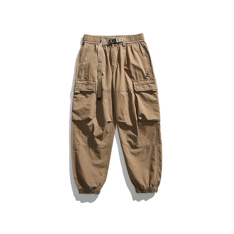 Multi-pocket Overalls Men's High-end Sense Ruffian Handsome Trendy Pants Men's Loose Casual Men's Trousers Tied Feet Men's Clothing