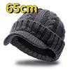 Big Size 65cm Keep Warm Beanies for Men Outdoor Short Brim Duck Tongue Cap Winter Plush Thick Fried Dough Twists Knitting Hat
