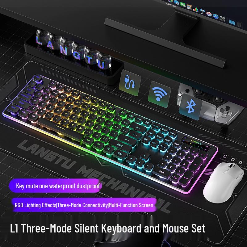 Langtu LT600 Wireless Silent Membrane Keyboard & Mouse Set for Gaming and Office Use