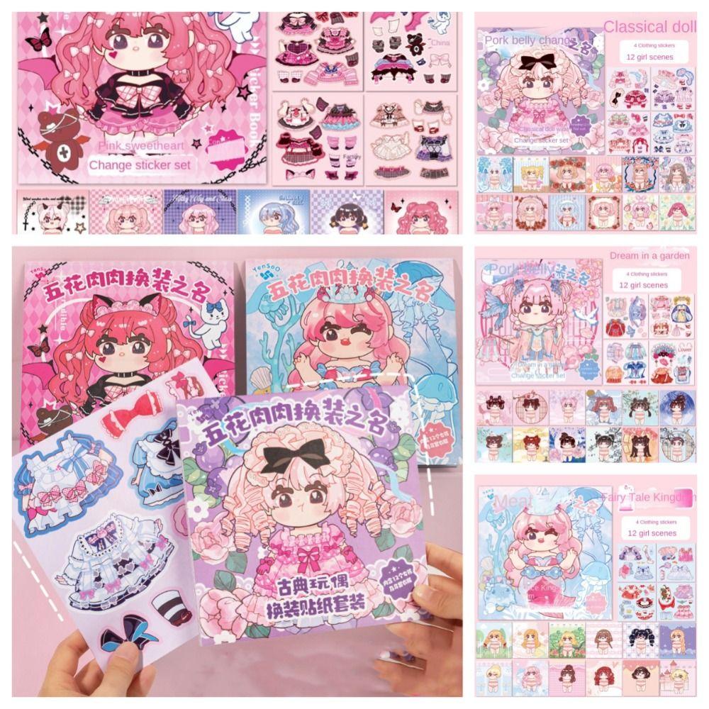 Cartoon Dress Up Sticker Clothes Dress-up Outfit Stickers Painting Book Stickers  Kids