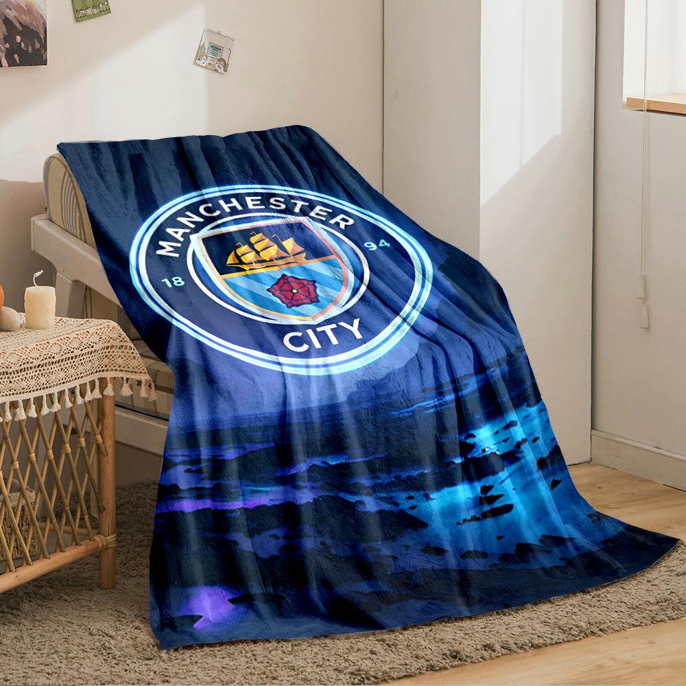 Manchester City Designed Flannel blanket for bedroom, living room, sofa, and nap
