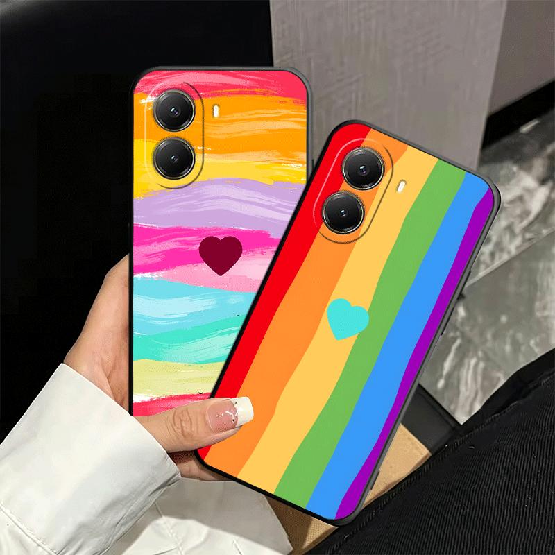 Rainbow Gradient Love Desgin Soft Phone Case for Xiaomi Poco X5 X6 X7 X8 Pro Max X3 F7 F8 Ultra M8 M7 M6 M5 Redmi 15 15C 14C 13C