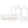 Daybed and Bench with Canopy White 80x200 Cm Pine Wood