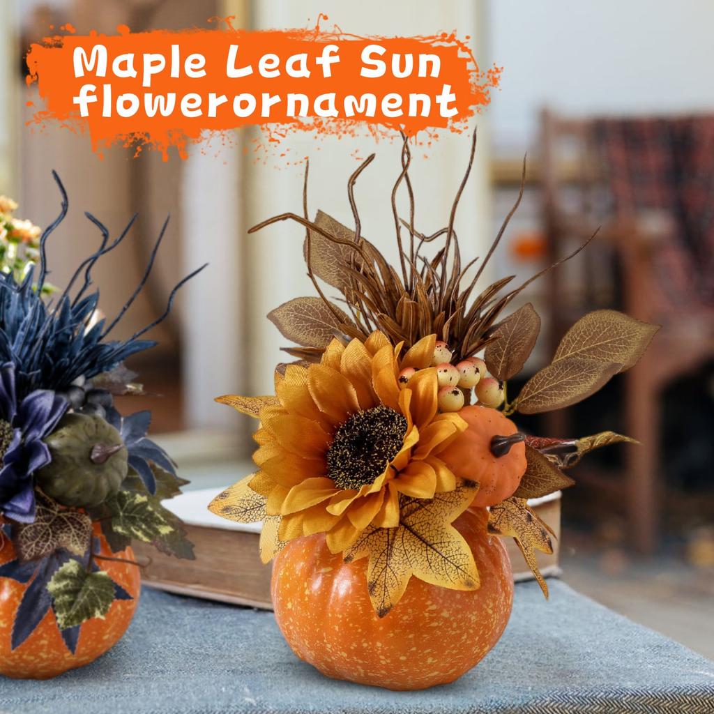 Thanksgiving Festival Large Pumpkin Ornament Home Decoration Desktop Maple Leaf Sunflower Ornament