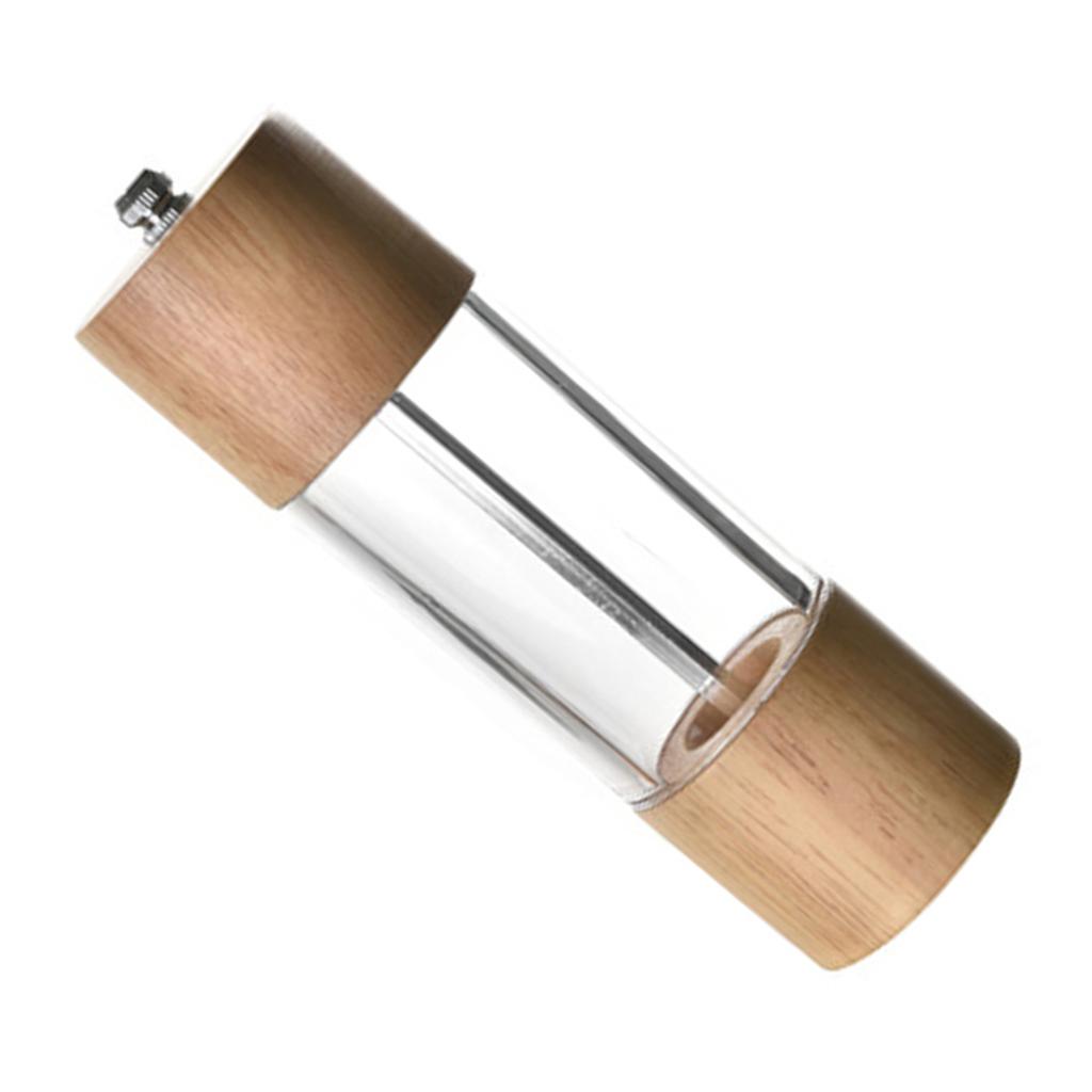 Manual Pepper Grinder Multifunctional Efficient Grinding Oak   Acrylic Pepper Mills Shakers