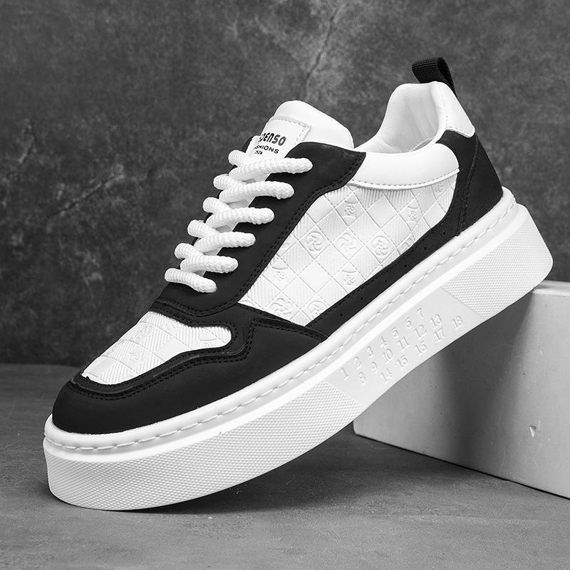 Korean version of trendy versatile little white shoes men's 2025 spring new board shoes student sports shoes lightweight lace-up casual shoes