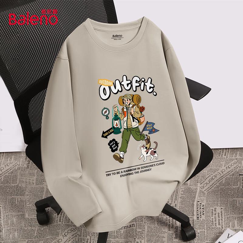 Мужская футболка с длинным рукавом Baleno JPB Camping BoyD Print из плотного хлопка 5XL