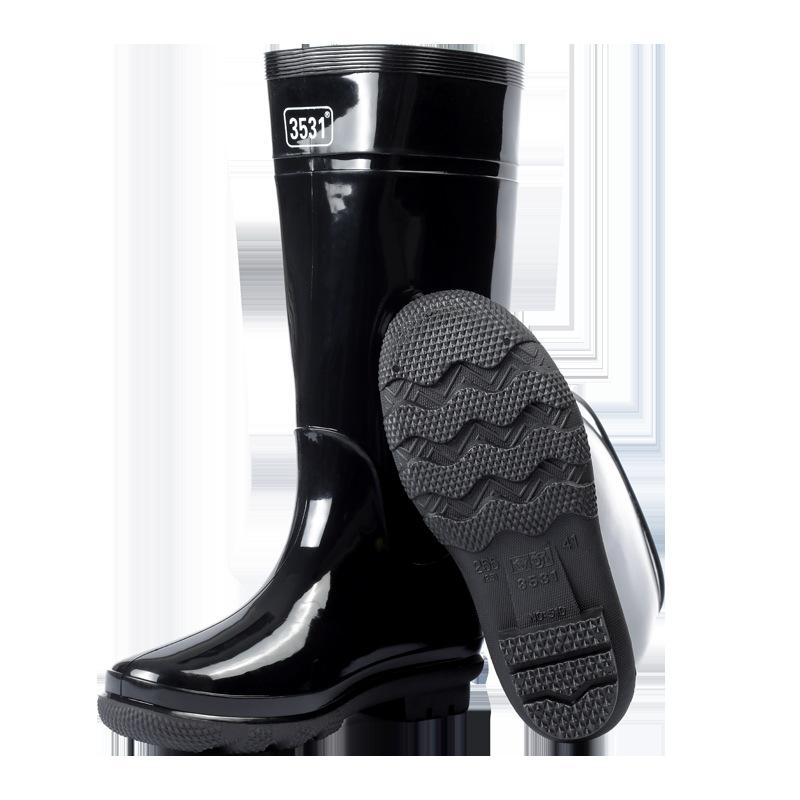 High Tube Rain Shoes Men's Waterproof Boots Three-proof PVC Rain Boots Rubber Shoes