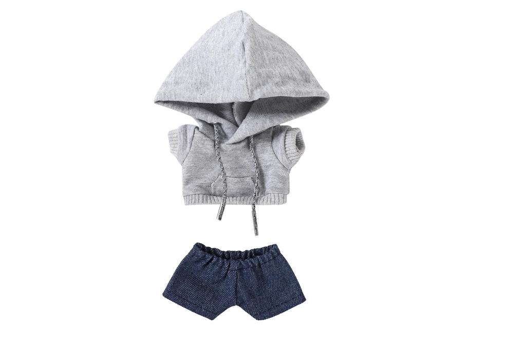 AXLUCE Plush Clothes - Plush Toy - Clothes - 20cm Hoodie - Denim Pants - Doll (Grey, 20cm)