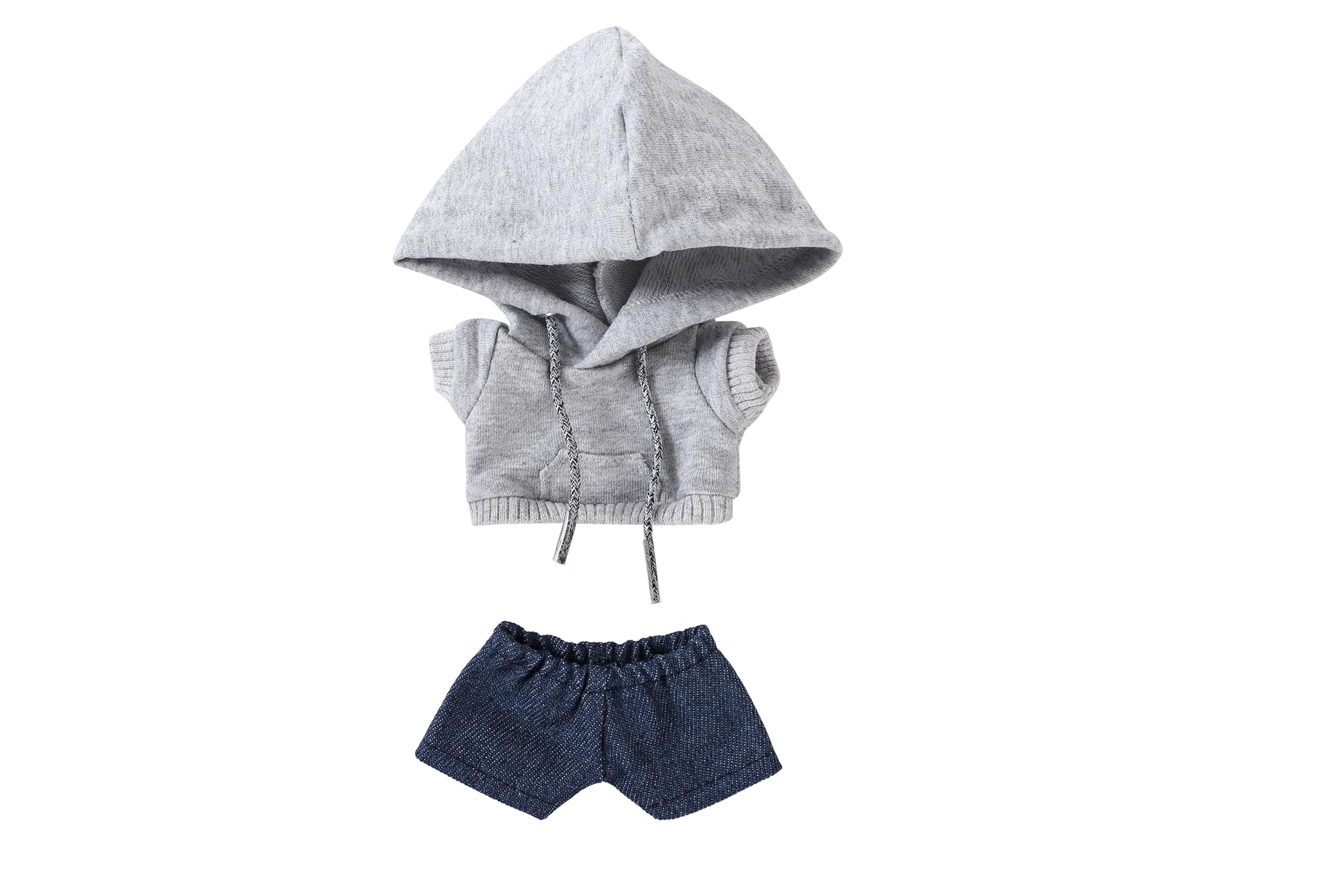 

AXLUCE Plush Clothes - Plush Toy - Clothes - 20cm Hoodie - Denim Pants - Doll (Grey, 20cm)
