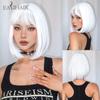 Short White Synthetic Wigs for Women Straigh White Bob Wigs With Bangs Natural Women's Hair Cosplay Lolita Fiber Wig