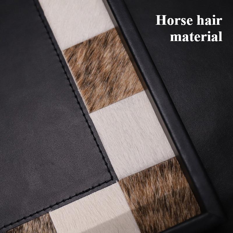 Horsehair Square Trays Living Room Desktop Decoration Tray Entrance Hall Storage Plates Modern Simple Home Decoration Ornaments