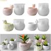 K1AE Flexible Silicone Animal Planter Mould for Cement Craft Projects Home Decoration