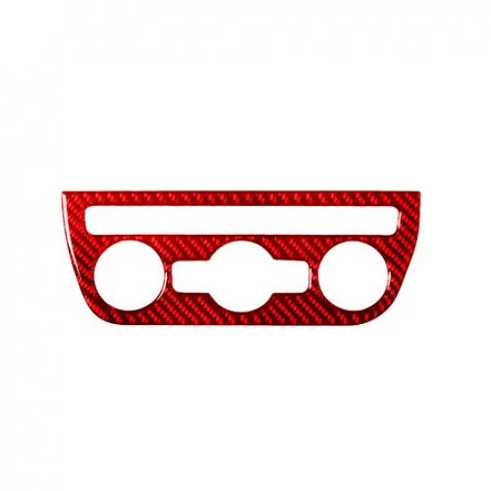 For Volkswagen Tiguan Red Carbon Fiber Interior Climate Console Cover Trim