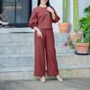 Ensemble deux pièces décontracté ZANZEA pour femme, chemisier à manches 3/4 et pantalon