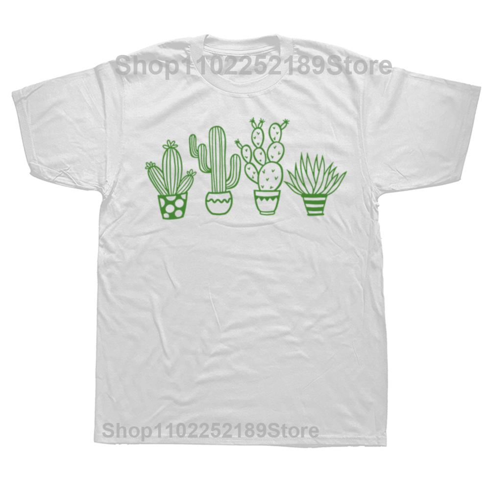 Funny Cactus Heartbeat Graphic Tshirt Men Women's Fashion Casual Oversized Plant Garden T-shirts Men's 100% Cotton T Shirt