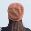 Women's Korean Style Knitted Hat - Spring/Autumn Versatile Rolled Edge Solid Color Pullover