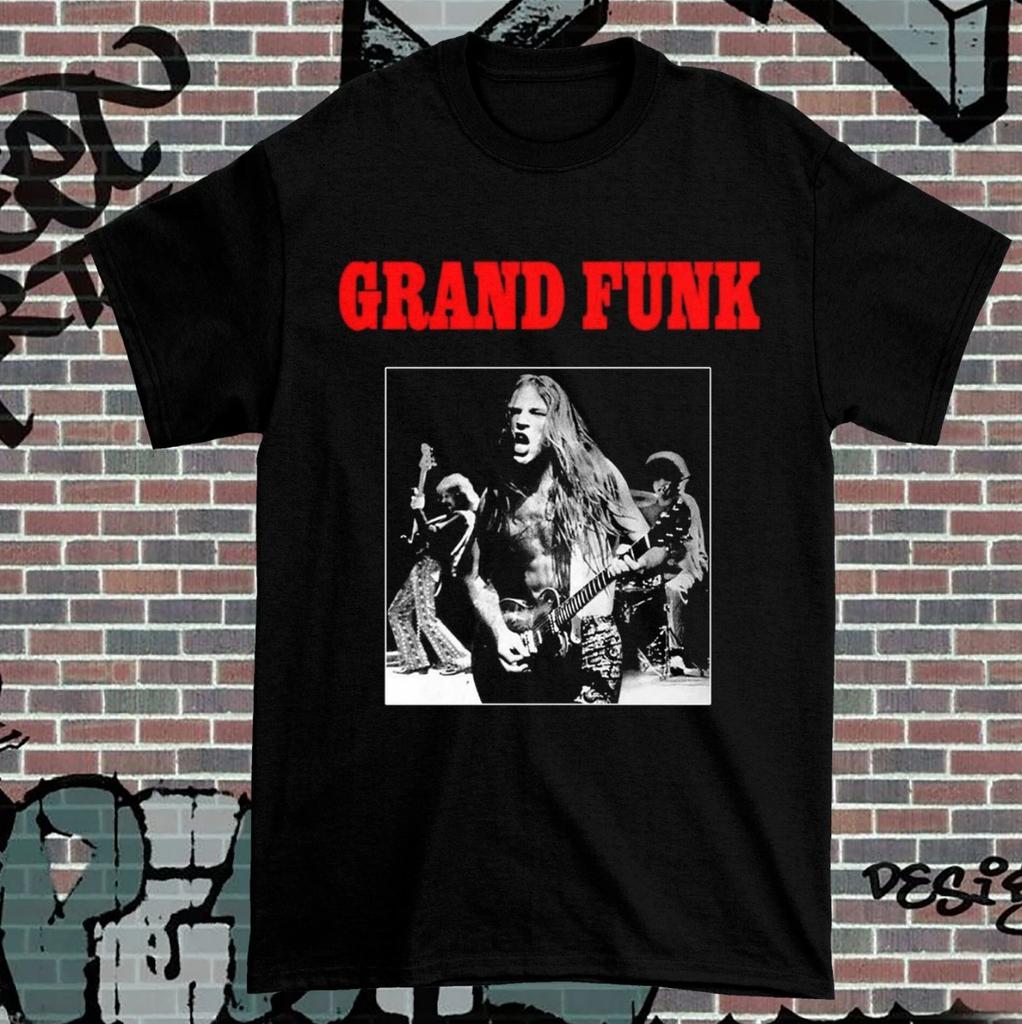 Raro Regalo Grand Funk Railroad Per i Fan Maglietta Unisex Taglia Completa Nera