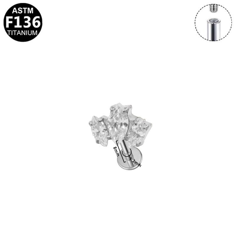 Gaibei F136 Titanium Crown Heart Bow Stud Earrings