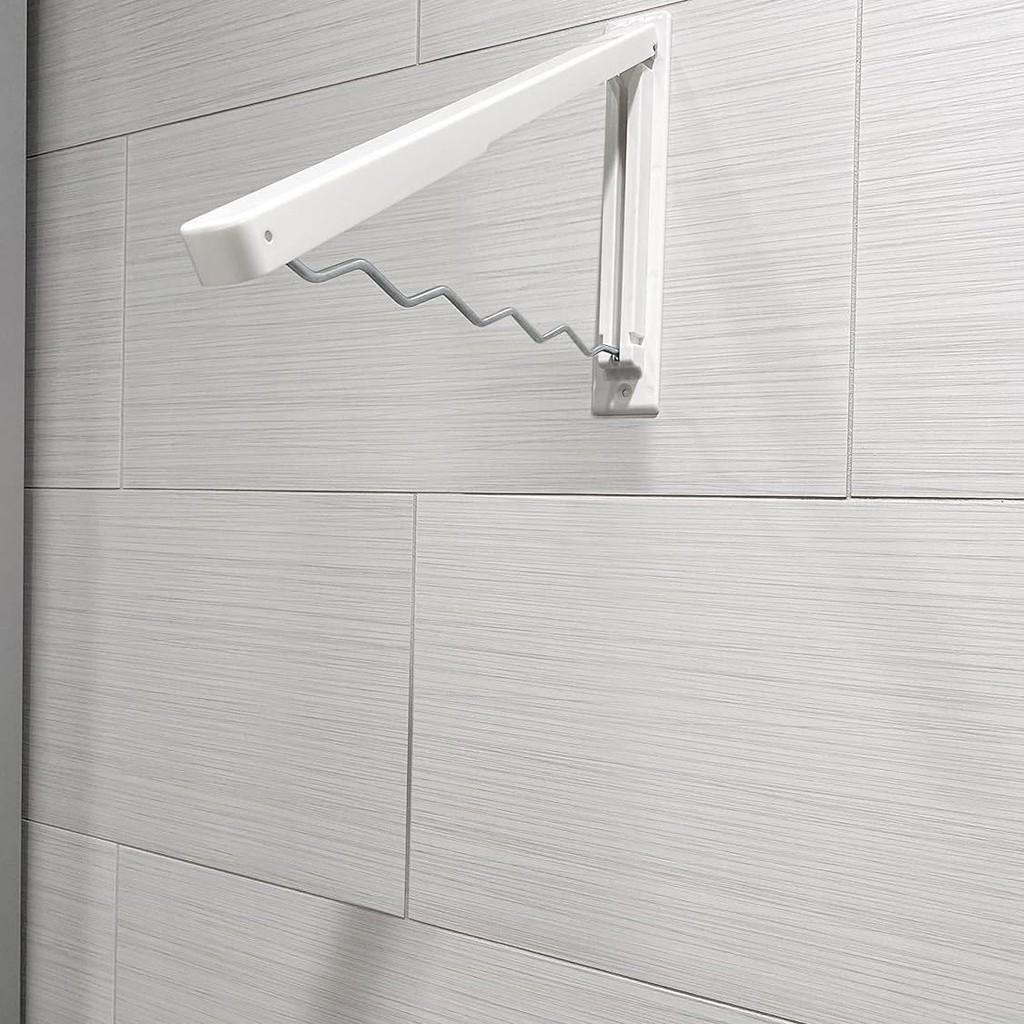 Wall Mounted Foldable Clothes Rack With Abs Construction For Home And Apartment Storage