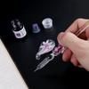Pena de Mergulho de Vidro Floral de Cristal Elegante Feita à Mão Vintage Canetas de Assinatura Tinta Presentes Estudantes Material Escolar Papelaria
