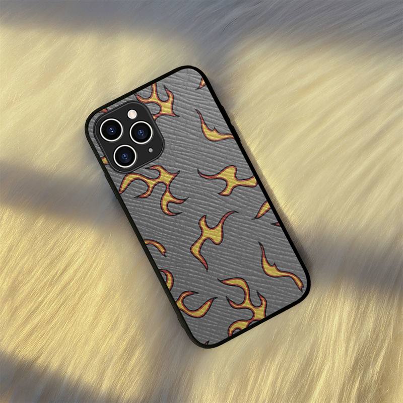 Artistic Flame Phone Case Hard Leather Case for iPhone 11 12 13 Mini Pro Max 8 7 Plus SE 2020 X XR XS Coque