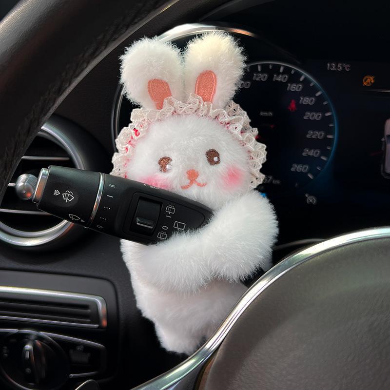 Car Interior Decoration Ornaments Car Mounted Gear Guard Decoration Panda Doll 2024 New Turn Signal Wiper Cartoon Doll Decor