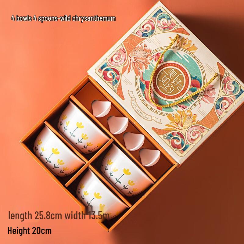 Lujiazui Ceramic Bowl and Spoon Gift Set