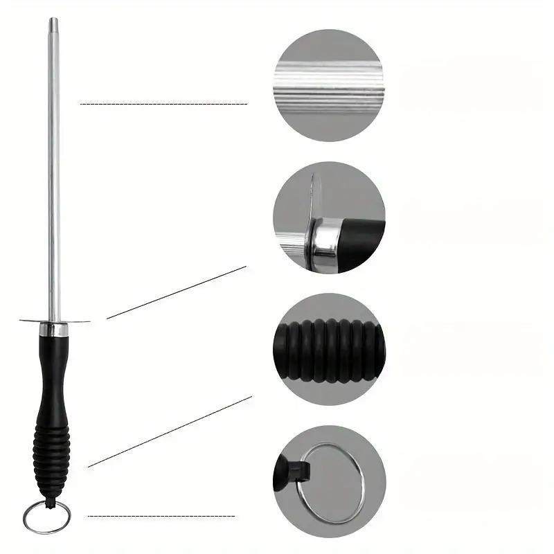 1PC Sharpener Rod Carbon Steel Knife Durable Easy-to-use with Non-Slip Handle Sharpening Blade Rod Knife Kitchen Tools