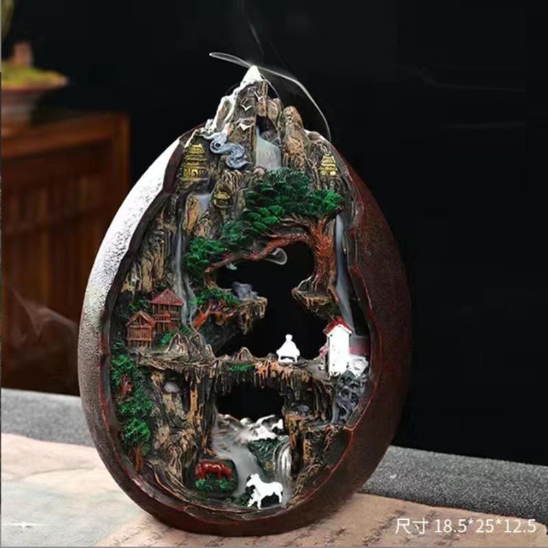 

Big Size Backflow Incense Burner Retro Entrance Hall Decoration Ornaments Ceramic Cone Censer for Ornamental Fragrance