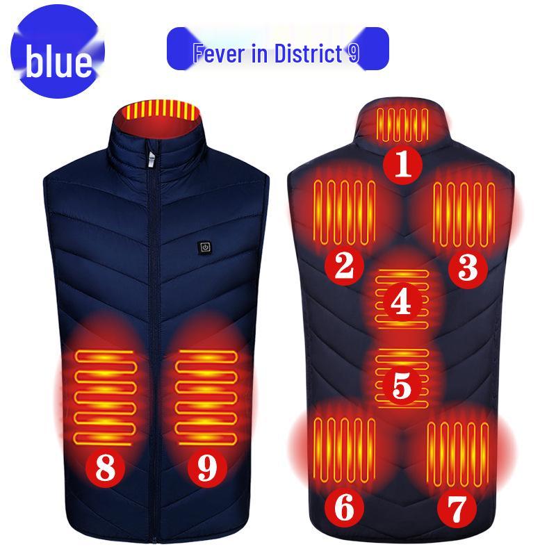 Unisex Smart Heated Vest with Temperature Control - Winter Warmth, Cotton, Plus Size