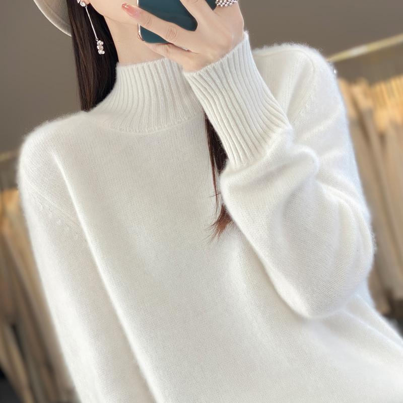 

Жіночий Кашеміровий Светр Qinghe Cashmere 30% Кашемір 70% Вовна Осінь та Зима Пуловер Теплий та Модний XXL