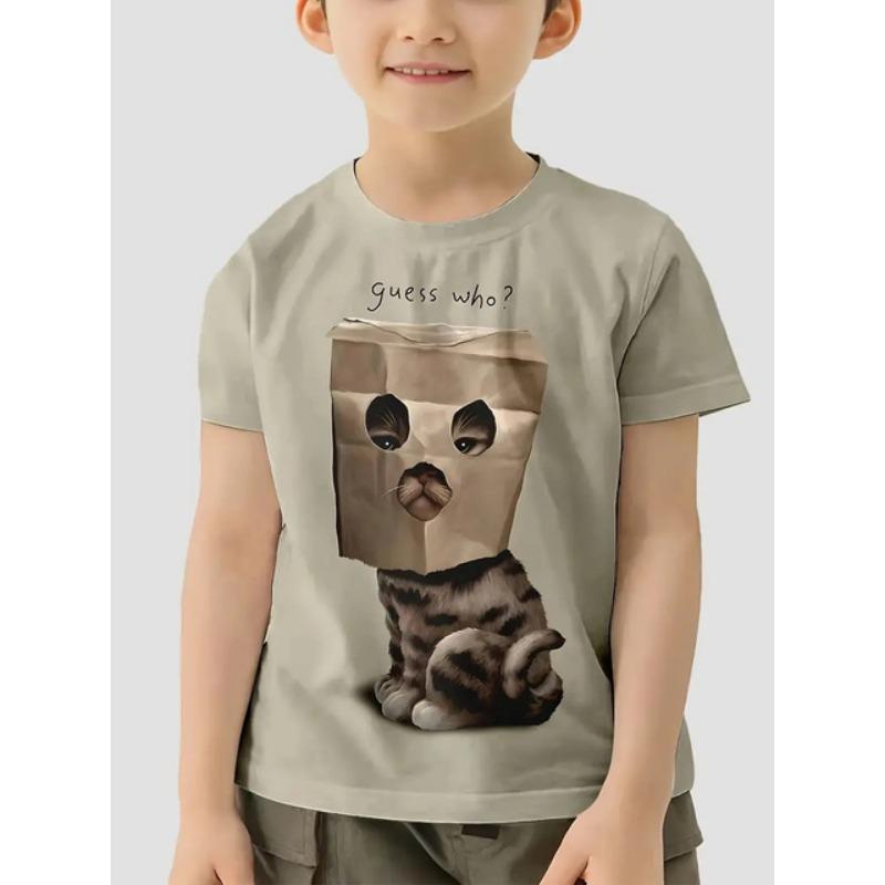 2024 Retro 3d Print Casual Children's Clothing Top Tee Shirt Fashion T Shirt Animal Kids Boy Clothes Anime Short Sleeve
