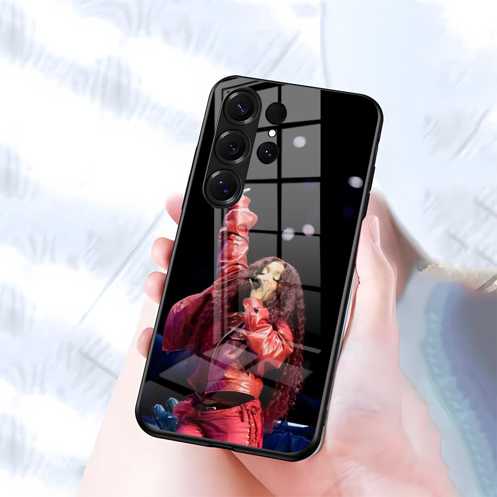 Singer SZA Lana Phone Case For Samsung S26 S25 S24 FE S23 S22 S21 Plus S20 Ultra Note20Ultra Black Glass Cover