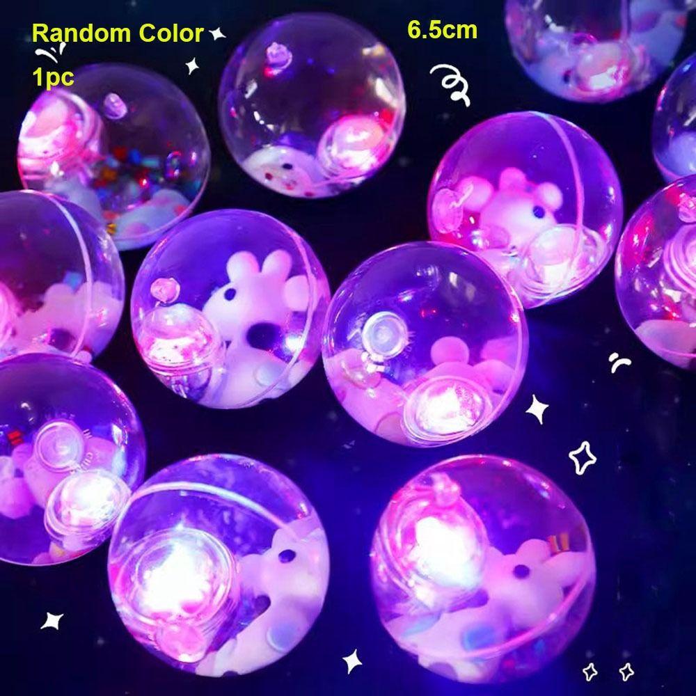 Multistyles Flash Jumping Ball Interactive Glowing Bouncy Ball Cute LED Glitter Elastic Ball